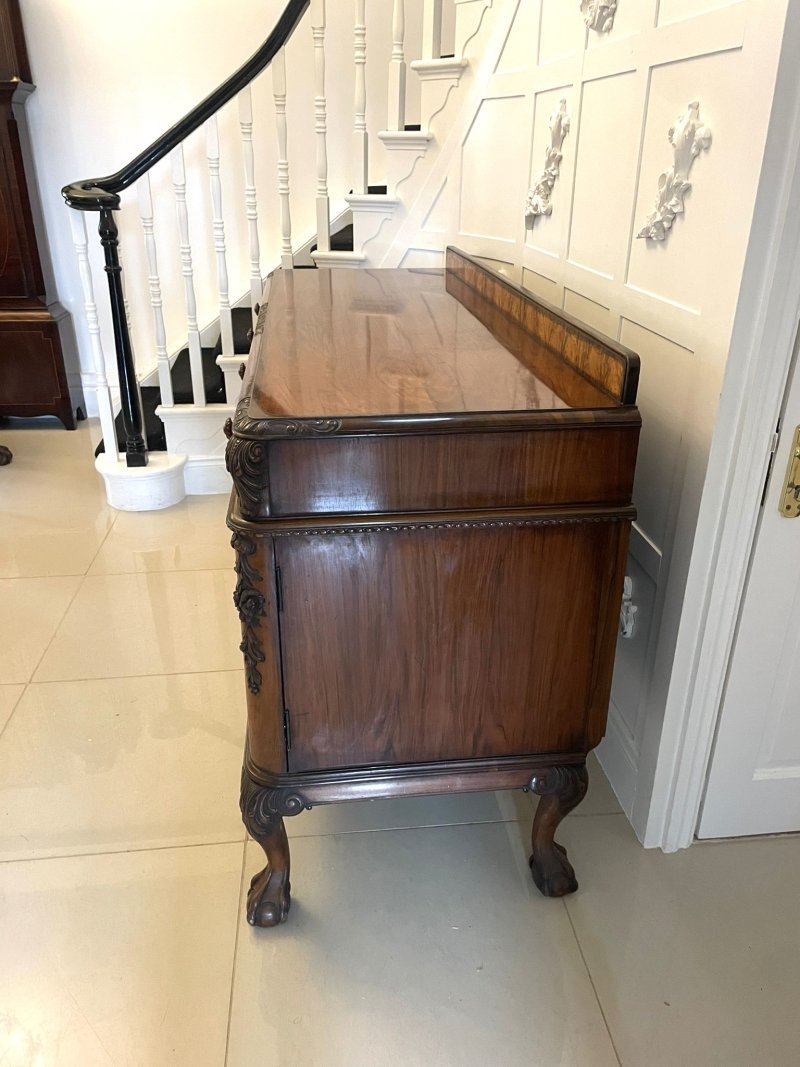 Superb Quality Antique Carved Burr Walnut Sideboard by Maple and Co. - Image 16